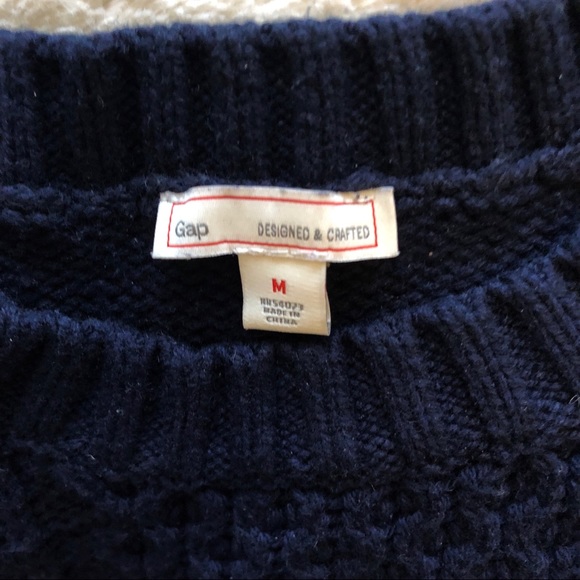 Gap Cable Knit Crewneck Sweater Navy - Picture 4 of 5